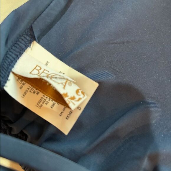 New Becca Virtue Halter Triangle Bikini Top Navy Blue - Picture 4 of 4